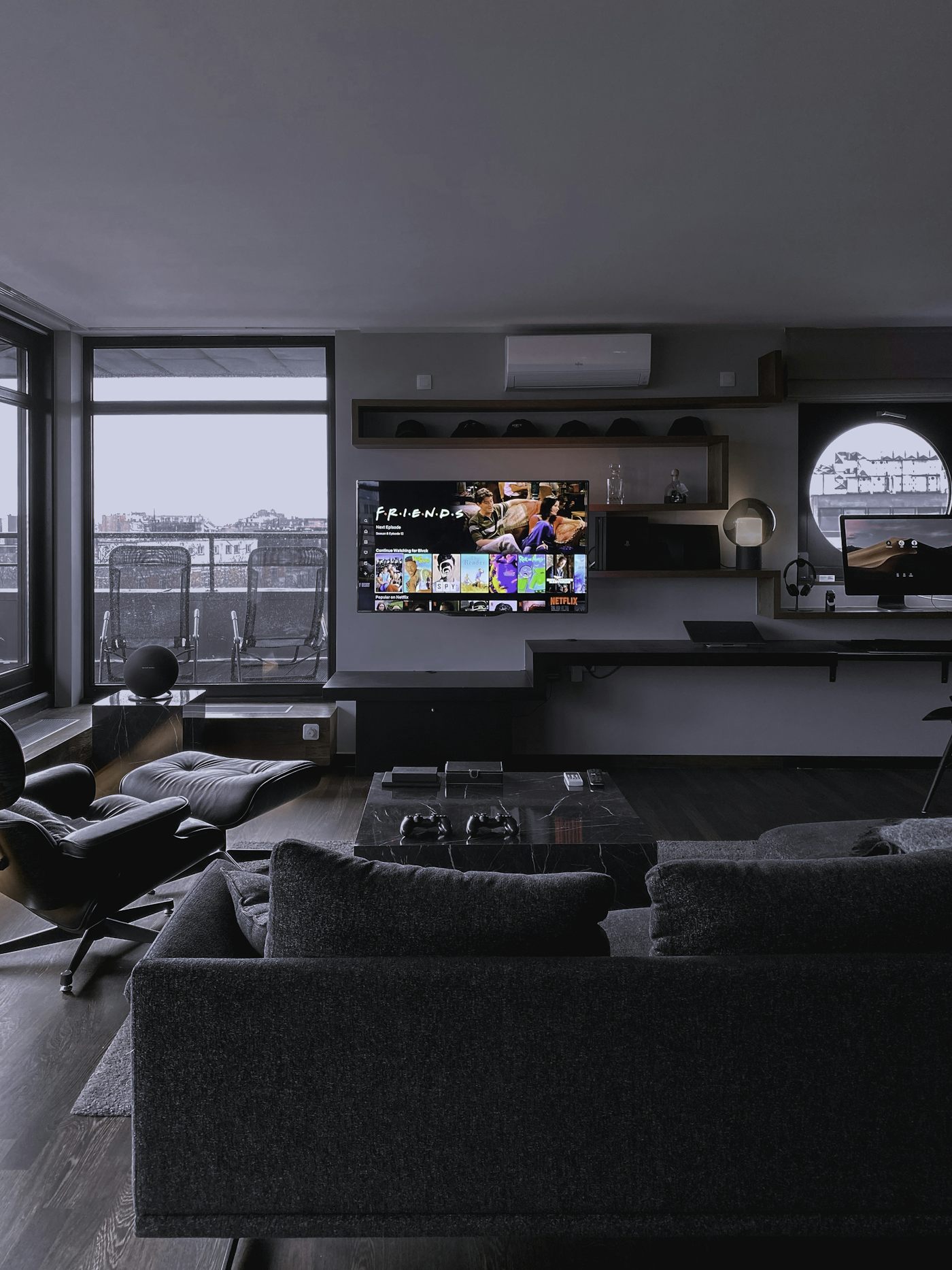 A games console set up in a living room
