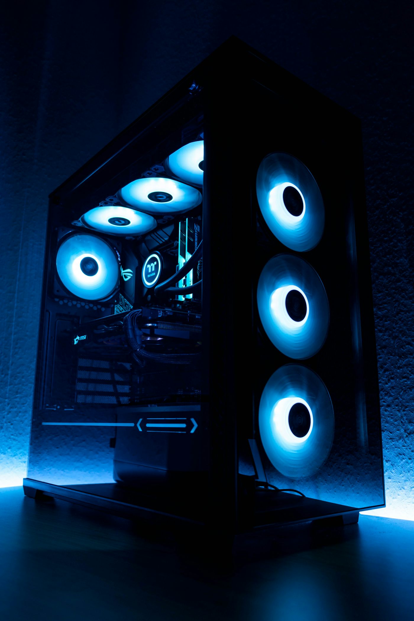 A graphics card installed in a desktop PC
