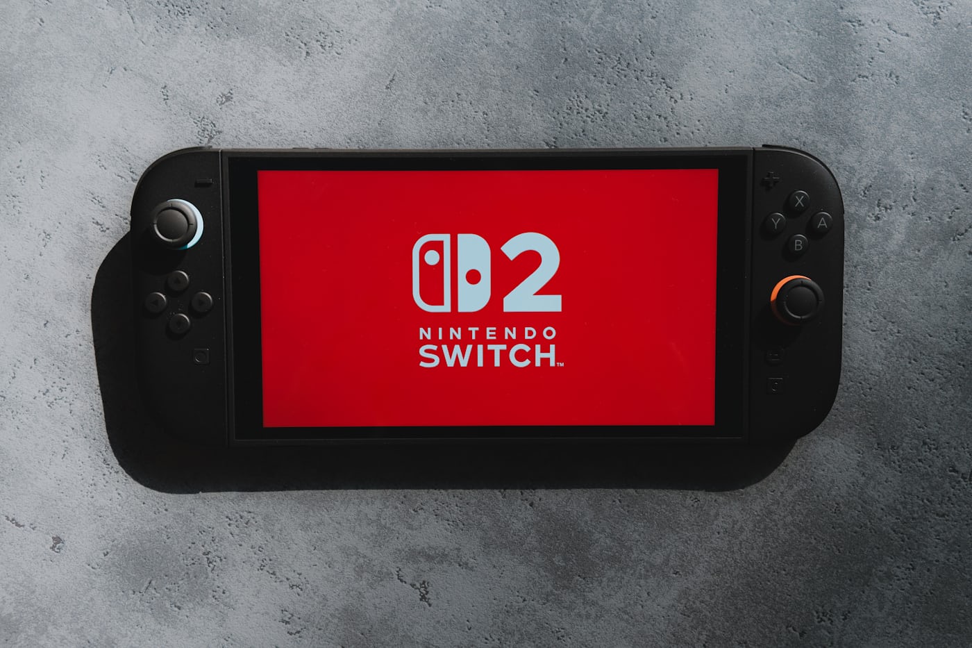A Nintendo Switch handheld being played