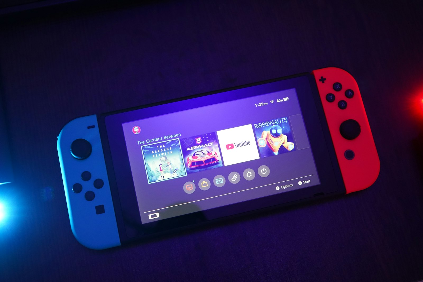 A Nintendo Switch handheld console